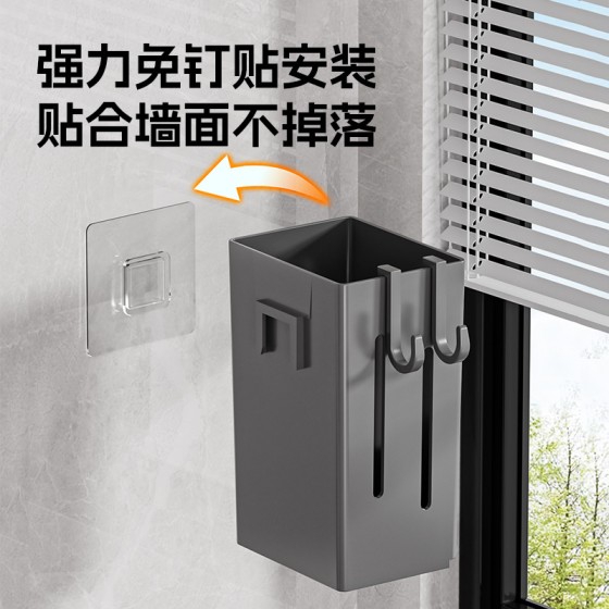家用高颜值筷子筒壁挂墙式免打孔沥水收纳置物架厨房勺子筷笼批发
