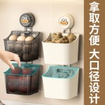 免打孔厨房置物架收纳盒壁挂式姜蒜生姜调料大蒜收纳筐透明多功能