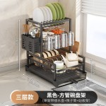 外贸碗碟收纳架 多功能台面置物架 厨房收纳碗筷架家用沥水碗碟架