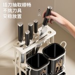 中古风厨房置物架刀架筷子筒多功能台面壁挂免打孔沥水刀具收纳FF