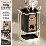 厨房刀具收纳架台面沥水奶白色单双杯菜刀餐具免打孔筷子筒置物架