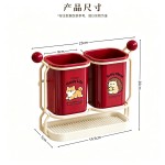 厨房置物架多功能刀具收纳架家用筷子筒沥水餐具架卡通刀架砧板架