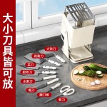 不锈钢厨房台面刀架旋转刀具置物架沥水架菜刀架放刀架一体收纳架