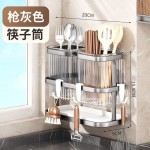 多功能刀架厨房置物架免打孔沥水收纳盒筷子筒菜刀具餐具收纳挂架