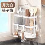 多功能刀架厨房置物架免打孔沥水收纳盒筷子筒菜刀具餐具收纳挂架