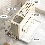 多功能刀具沥水架台面锅盖轻奢刀架筷筒收纳架家用橱柜厨房置物架