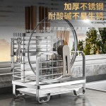 外贸不锈钢厨房刀架置物架放菜刀筷子砧板锅盖菜板刀具一体收纳架