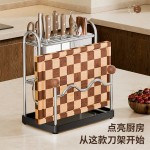 厨房收纳置物架筷笼菜板架刀架家用台面锅架刀具放厨具不锈钢神器
