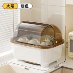 跨境碗柜厨房碗碟碗盘收纳架家用带盖防尘餐具置地式沥水盘收纳盒