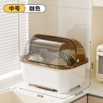 跨境碗柜厨房碗碟碗盘收纳架家用带盖防尘餐具置地式沥水盘收纳盒