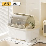 碗筷收纳盒厨房家用大容量带盖沥水置物架密封防尘翻盖式收纳碗柜