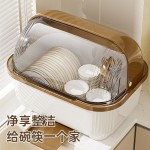 碗筷收纳盒厨房家用大容量带盖沥水置物架密封防尘翻盖式收纳碗柜