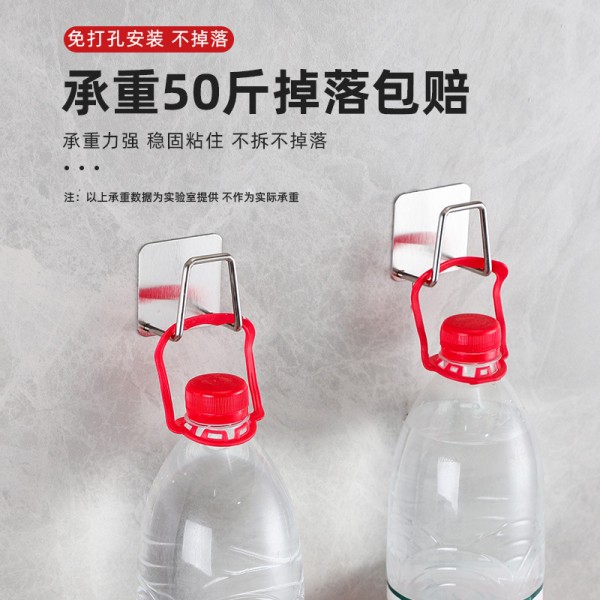 不锈钢厨房置物架挂钩免打孔海绵架厨房沥水架粘钩钢丝球水槽收纳