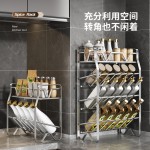 不锈钢架子厨房调味架桌面置物架免安装多层收纳架台面储物架