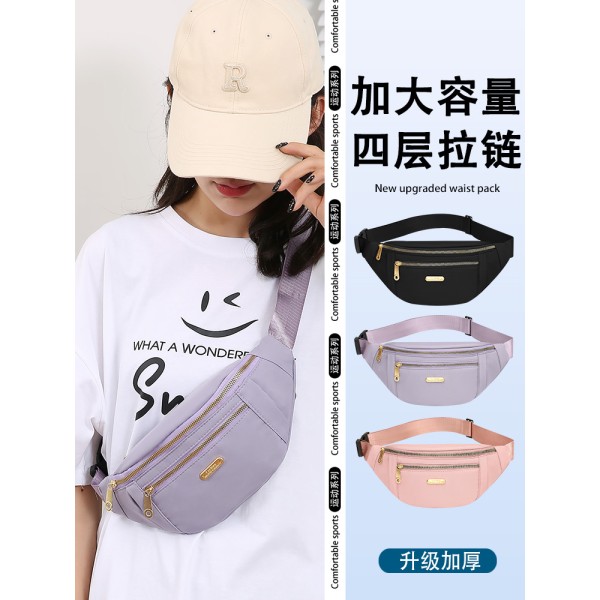 防水斜挎腰包女士单肩包多层时尚户外休闲跑步手机袋生意收钱包男