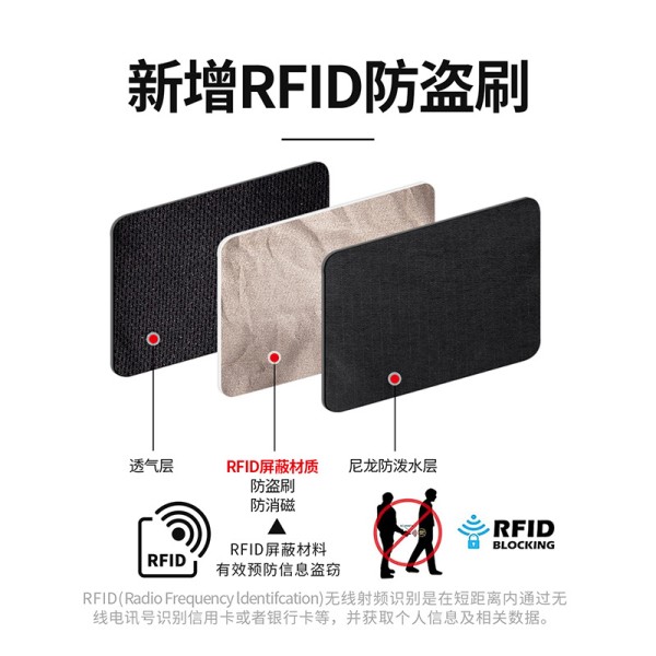 维强 新款跨境旅行RFID防盗腰包户外运动跑步防水尼龙贴身轻薄