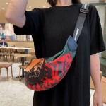 印花包单肩包月牙包独眼虎潮真皮时尚休闲斜挎背包男女包腰包胸包