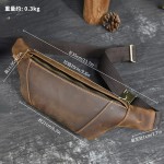 疯马皮男士腰包抖音真皮斜挎包户外运动多功能胸包跨境手机女腰包
