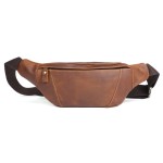 疯马皮男女士腰包抖音真皮斜挎包户外运动多功能胸包跨境手机腰包