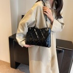 女包新款百搭时尚菱格绣线设计链条通勤斜挎包单肩托特包女代发