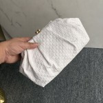 包包女2026新款欧美时尚轻奢手拿包晚宴包浅金色编织纹手包夹子包