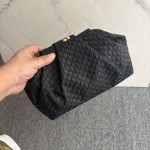 包包女2026新款欧美时尚轻奢手拿包晚宴包浅金色编织纹手包夹子包