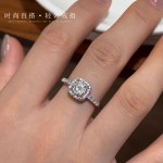 方糖闪钻戒指女轻奢仿莫桑钻戒开口指环送女友礼物轻奢高级感