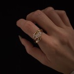 个性独特两戴宽版马眼钻戒指女时尚指环新款小众设计高级感叠戴戒