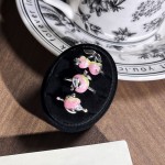 软萌甜系渐变珐琅苹果开口戒指女显白气质高级感学生时尚百搭指环