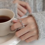 闪钻回形针开口食指指环辣妹港风个性时尚女回形针戒指欧美外贸货