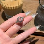 仿白玉髓戒指女轻奢鸽子蛋气质百搭指环新中式温柔气质潮流潮手饰