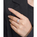 抖音直播热销闪亮锆石戒指女经典一克拉情侣指环潮流百搭高级手饰