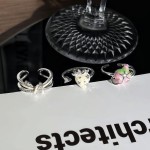 可爱甜酷星点草莓石榴多巴胺创意戒指女小众简约时尚交叉叠戴指环