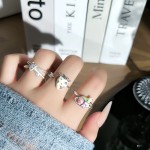 可爱甜酷星点草莓石榴多巴胺创意戒指女小众简约时尚交叉叠戴指环