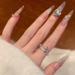 欧美独特锆石绿眼睛蛇形开口戒指复古冷淡风轻奢个性风潮小蛇指环
