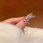 欧美独特锆石绿眼睛蛇形开口戒指复古冷淡风轻奢个性风潮小蛇指环