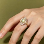 中式复古设计氛围感戒指女百搭宫廷精致仿葡萄石指环潮流高级手饰