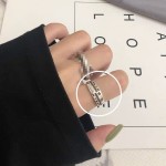 925纯银网红简约复古开口戒指女罗马数字ins百搭个性指环配饰批发