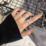 925纯银网红简约复古开口戒指女罗马数字ins百搭个性指环配饰批发