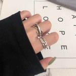925纯银网红简约复古开口戒指女罗马数字ins百搭个性指环配饰批发