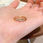 亚马逊爆款潮流交叉不规则镶钻戒指女简约百搭镂空设计活口指环