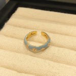 中古轻奢百搭精致滴油指环新中式国潮风珐琅烧蓝蕾丝葫芦开口戒指