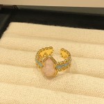 中古轻奢百搭精致滴油指环新中式国潮风珐琅烧蓝蕾丝葫芦开口戒指