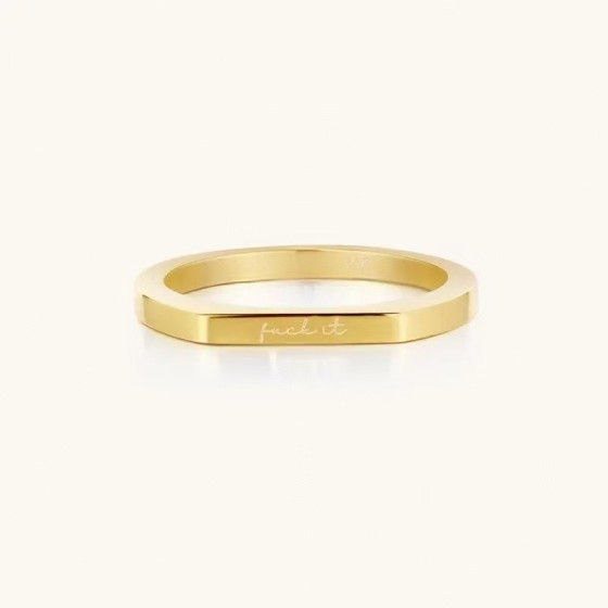 跨境新款 Fuckit Strip Ring  Fuckit素圈戒指情侣指环简约设计款