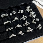 星星微镶锆石简约戒指女ins潮气质跨境时尚满天星冷淡风轻奢指环