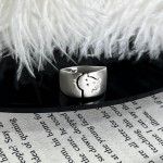 幻彩雾境韩版时尚轻奢哑光银色蝴蝶花朵戒指女精致叠戴甜美指环潮