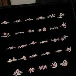 甜美粉锆系列满排彩钻多巴胺戒指女满天星蝴蝶高级感轻奢小众指环