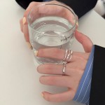 多层几何戒指女简约冷淡风ins网红韩版通勤指环开口可调节食指戒