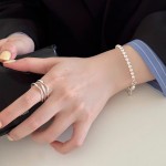 多层几何戒指女简约冷淡风ins网红韩版通勤指环开口可调节食指戒