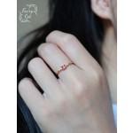 日系镶嵌防红石榴石戒指女ins精美方形戒指环轻奢风百搭女生礼物